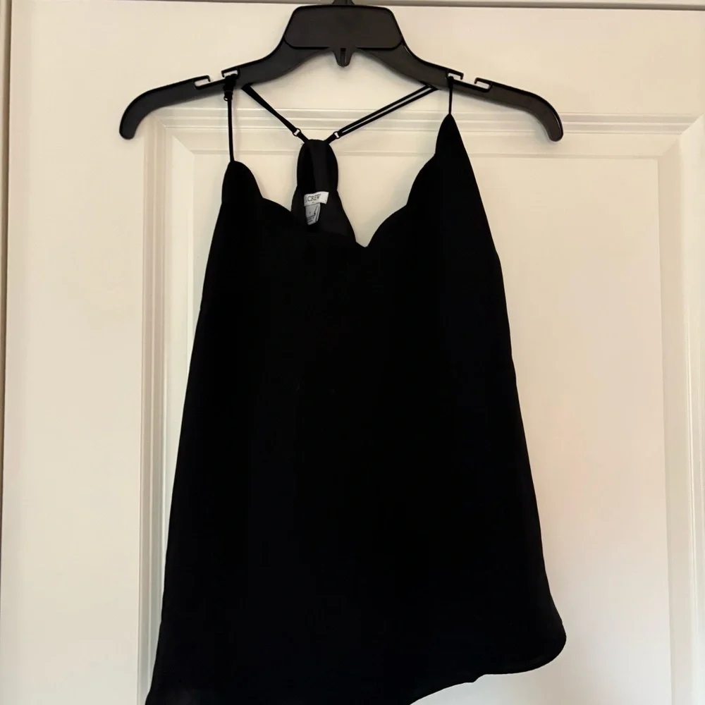 J. Crew Women’s Black Scalloped Cami Tank Top